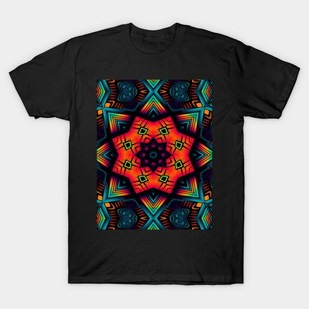 Neon Geometric Mandala T-Shirt by Manafold